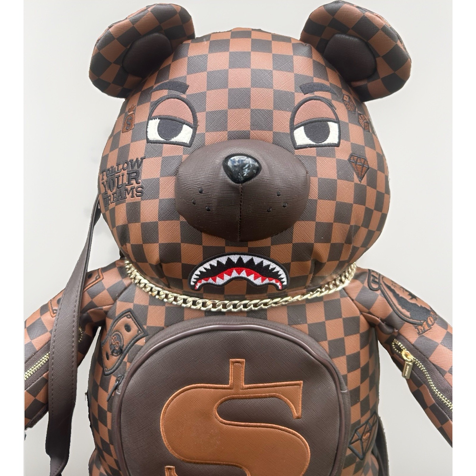 Sprayground Money Bear Backpack Limited Edition Rare Discontinued Nwt Checkered — image 5 of 7